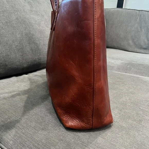 Valentina Large Brown Leather Tote Bag - Picture 3 of 14